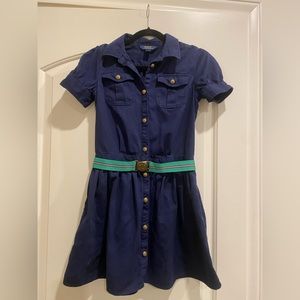 POLO BY RALPH LAUREN size 14 Navy Belted Dress for Juniors